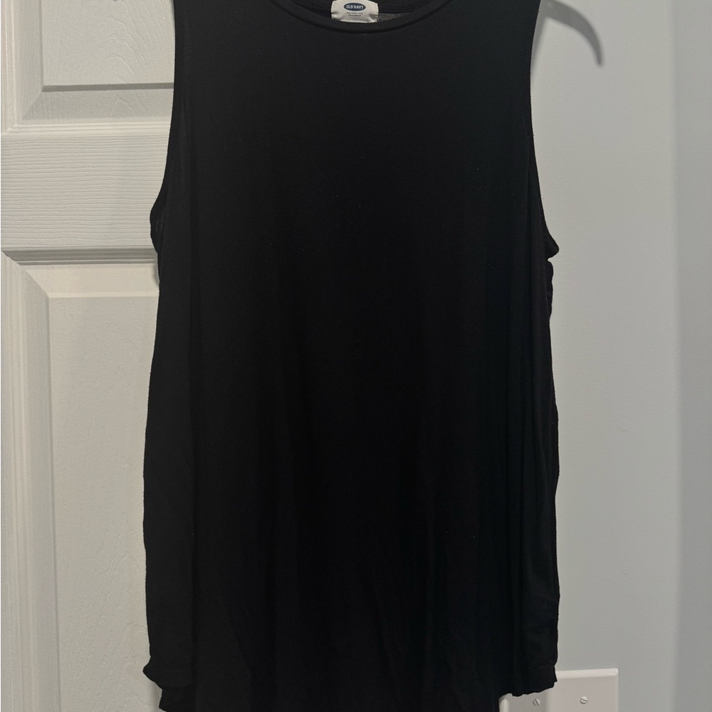 Old Navy Black Sleeveless Tank Top L | Soft Stretch Casual Basic
